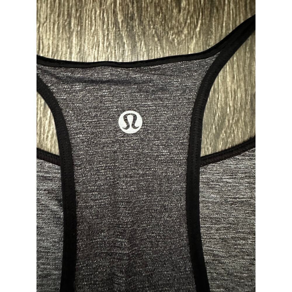 Lululemon Time To Sweat Tank My Race My Pace Heathered Black Gray Womens - Picture 2 of 5